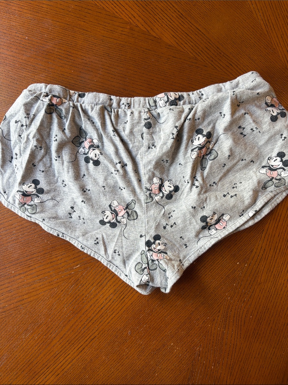 Women’s Gray Mickey Mouse Lounge Short Shorts with Black Drawstring size M - Picture 4 of 6